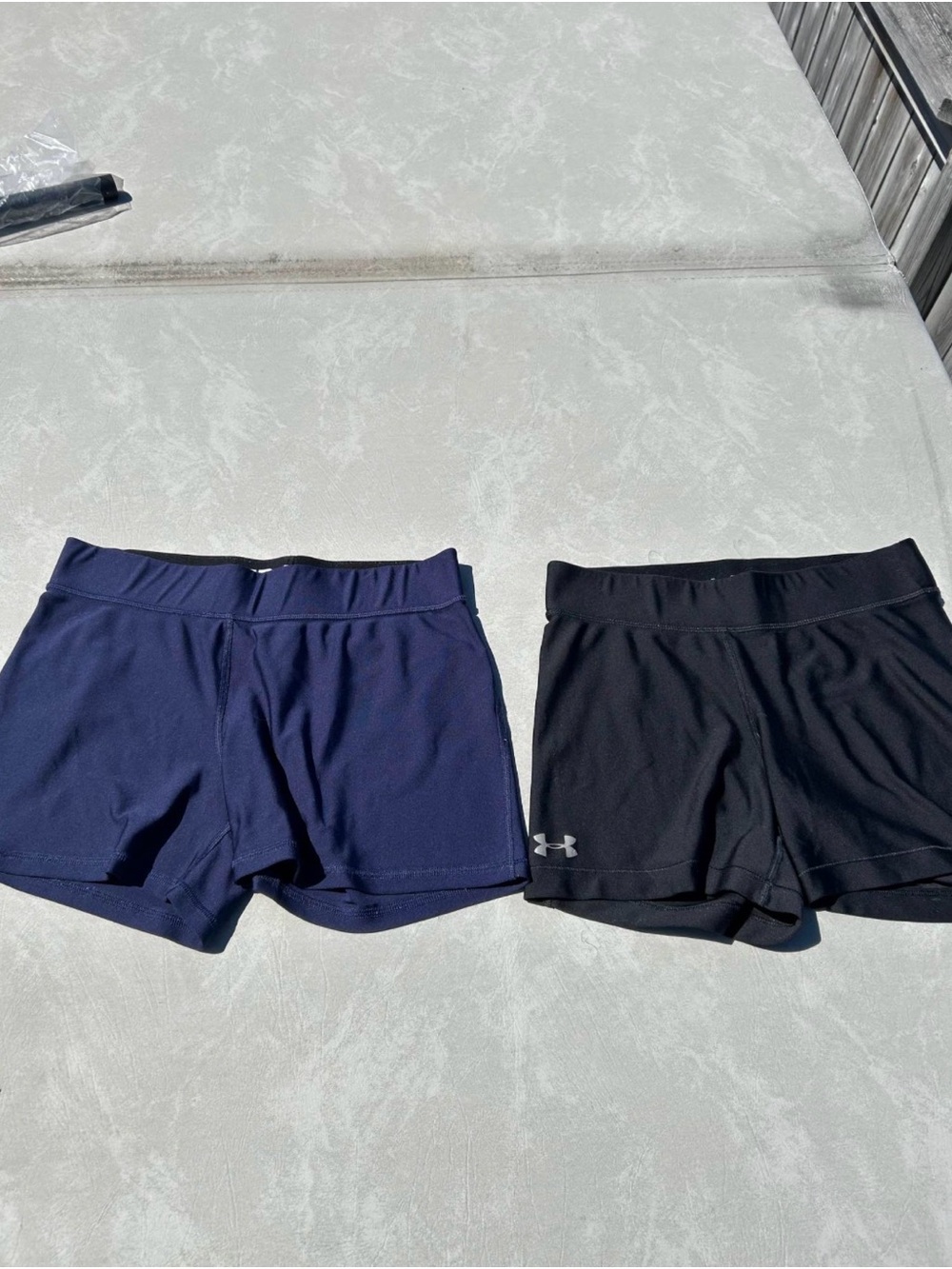 Under Armour Women’s Navy and Black Spandex Shorts